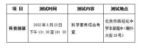 北京市陈经纶中学2023年科技特长生招生简章